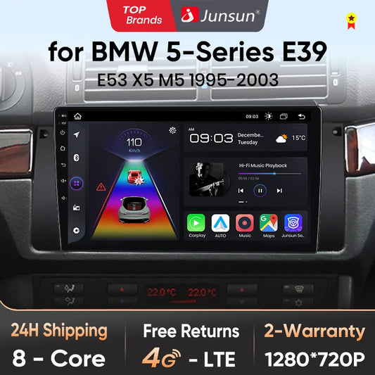Junsun V1pro AI Voice 2 din Android Auto Radio For BMW 5 E39 1995 - 2003  E53 X5 M5 Carplay 4G Car Multimedia GPS 2din autoradio