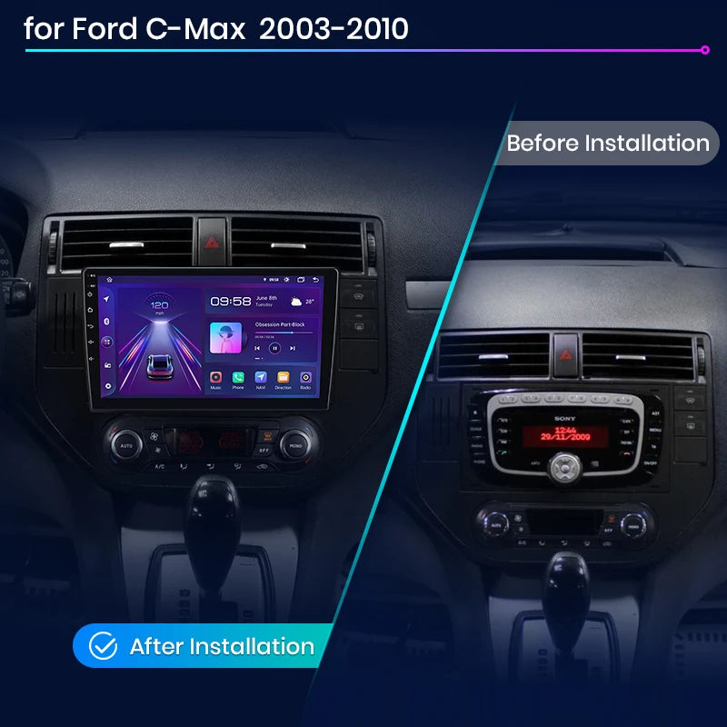 Junsun V1pro AI Voice 2 din Android Auto Radio For Ford C-MAX 2003 - 2010 Carplay 4G Car Multimedia GPS 2din autoradio