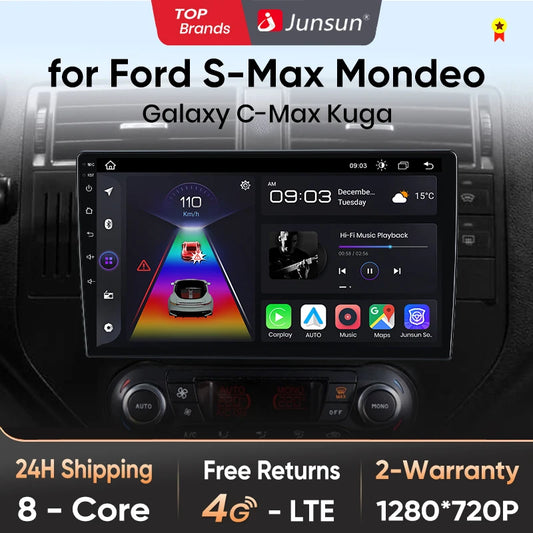 Junsun V1pro AI Voice 2 din Android Auto Radio For Ford C-MAX 2003 - 2010 Carplay 4G Car Multimedia GPS 2din autoradio