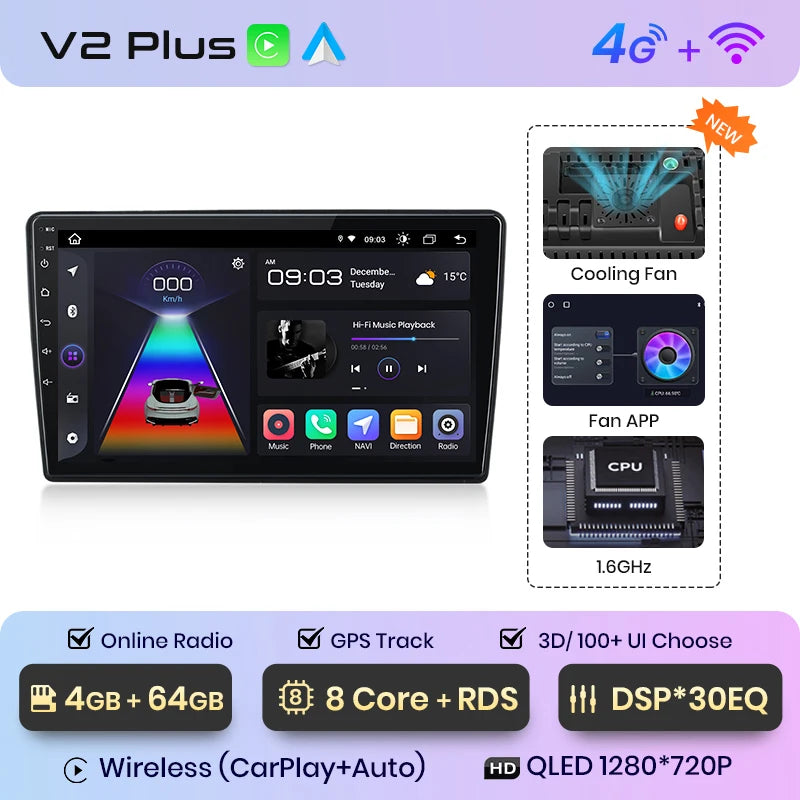Junsun V1pro AI Voice 2 din Android Auto Radio For Ford C-MAX 2003 - 2010 Carplay 4G Car Multimedia GPS 2din autoradio