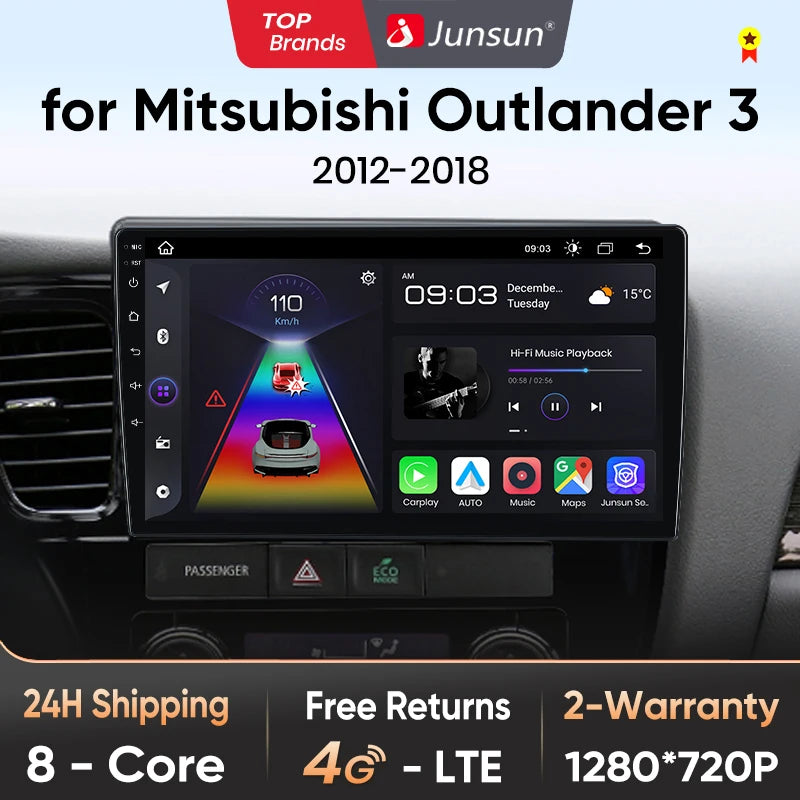 Junsun V1pro AI Voice 2 din Android Auto Radio For Mitsubishi Outlander 3 GF0W GG0W 2012-2018 Carplay Car Multimedia autoradio