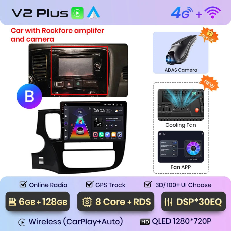 Junsun V1pro AI Voice 2 din Android Auto Radio For Mitsubishi Outlander 3 GF0W GG0W 2012-2018 Carplay Car Multimedia autoradio