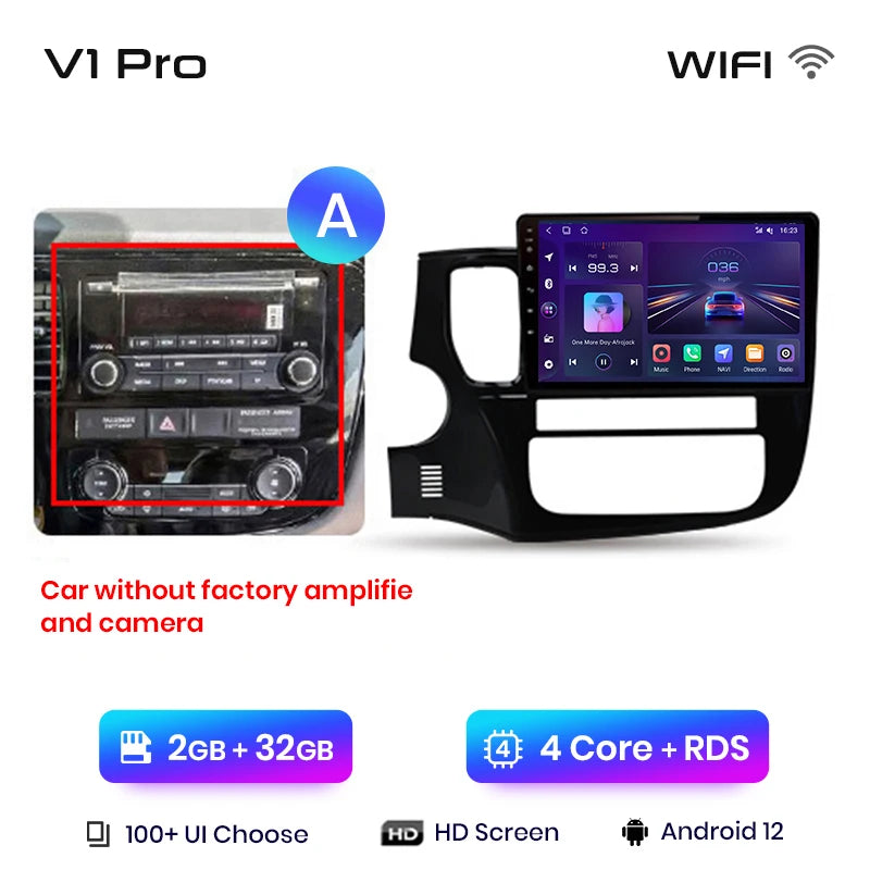 Junsun V1pro AI Voice 2 din Android Auto Radio For Mitsubishi Outlander 3 GF0W GG0W 2012-2018 Carplay Car Multimedia autoradio