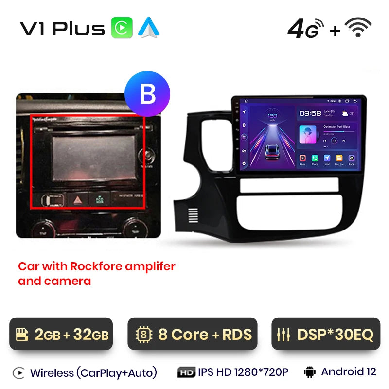 Junsun V1pro AI Voice 2 din Android Auto Radio For Mitsubishi Outlander 3 GF0W GG0W 2012-2018 Carplay Car Multimedia autoradio