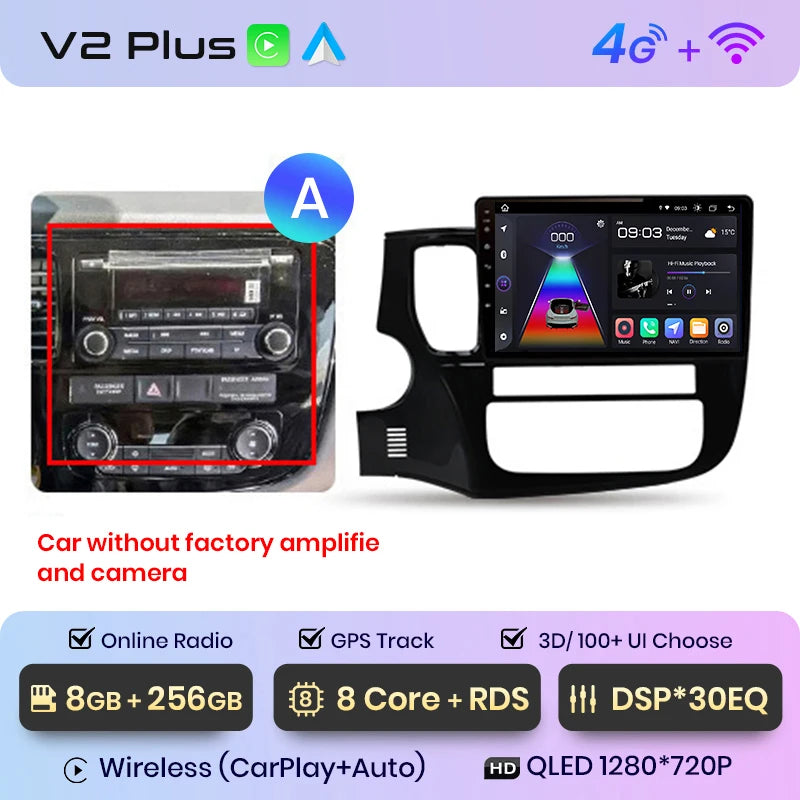 Junsun V1pro AI Voice 2 din Android Auto Radio For Mitsubishi Outlander 3 GF0W GG0W 2012-2018 Carplay Car Multimedia autoradio