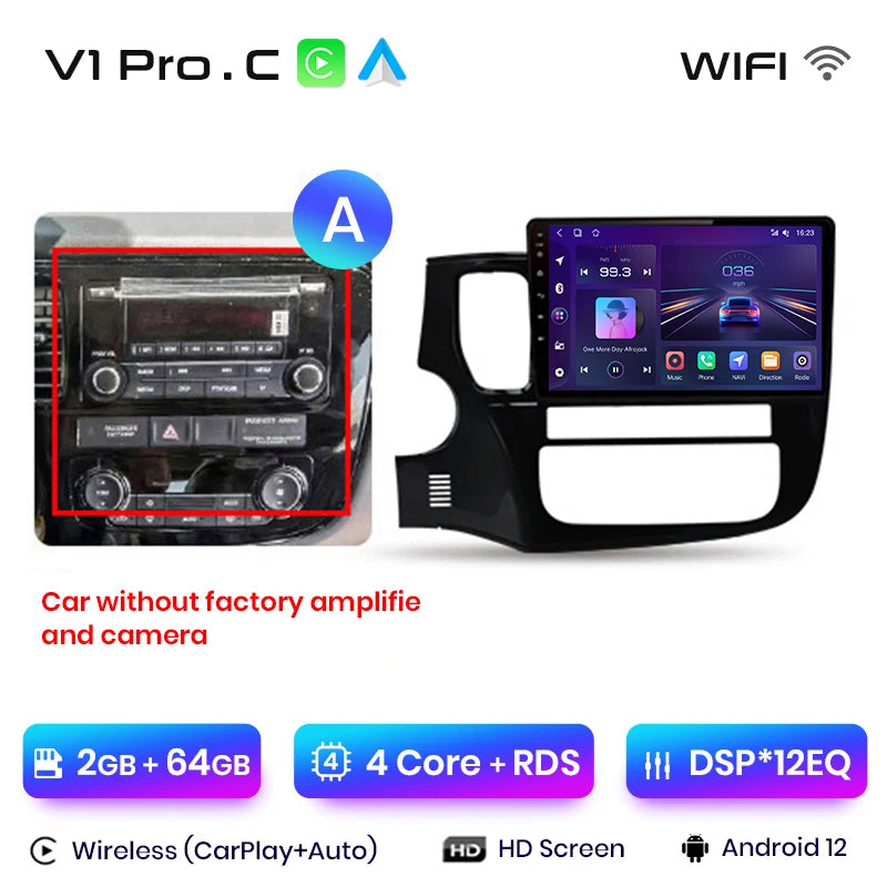 Junsun V1pro AI Voice 2 din Android Auto Radio For Mitsubishi Outlander 3 GF0W GG0W 2012-2018 Carplay Car Multimedia autoradio