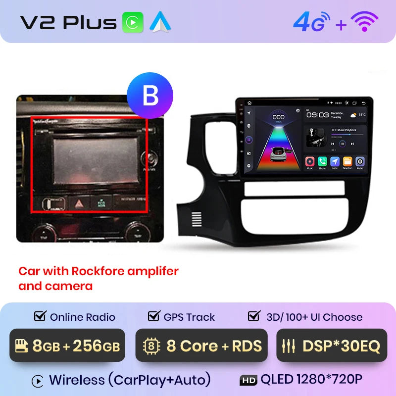 Junsun V1pro AI Voice 2 din Android Auto Radio For Mitsubishi Outlander 3 GF0W GG0W 2012-2018 Carplay Car Multimedia autoradio