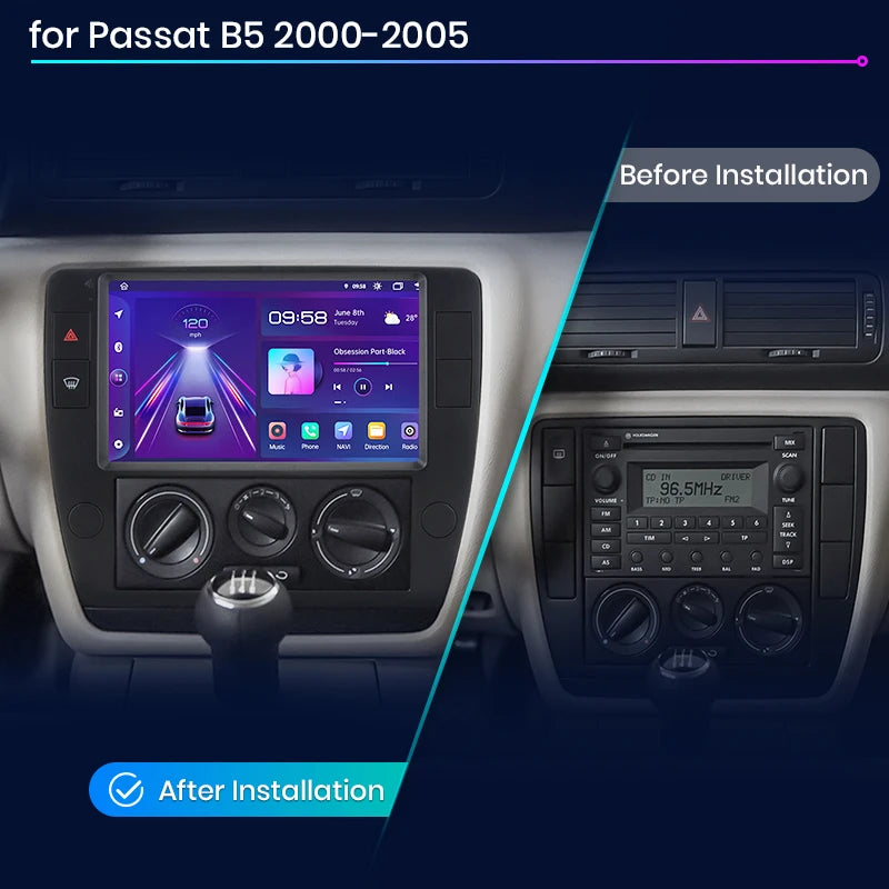 Junsun V1pro AI Voice 2 din Android Auto Radio For Passat B5 2000 2001 2002 - 2005 Carplay 4G Car Multimedia GPS 2din autoradio