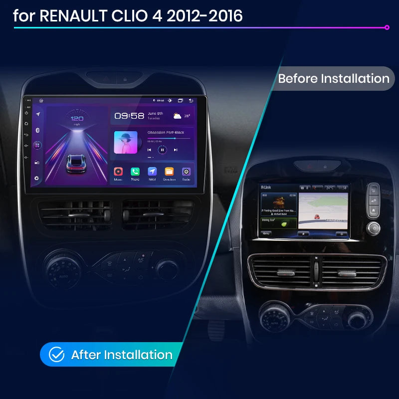 Junsun V1pro AI Voice 2 din Android Auto Radio For Renault Clio 4 ZOE 2012-2016 Carplay 4G Car Multimedia GPS 2din autoradio
