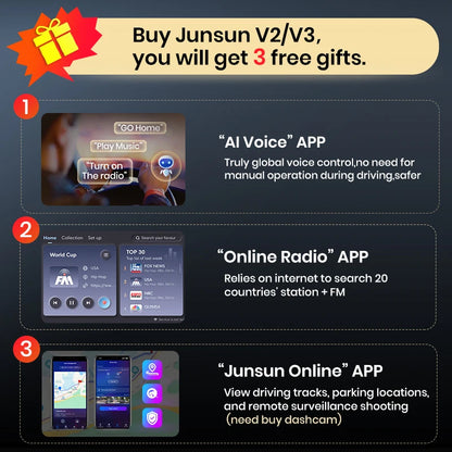 Junsun V3 Plus 2K Android 13 Wireless CarPlay Android Auto Car Intelligent Systems For Ford C-MAX 2003 - 2010  7870 Autoradio