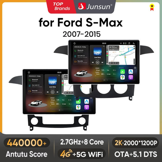 Junsun V3 Plus 2K Android 13 Drahtlose CarPlay Android Auto Auto Intelligente Systeme Für Ford S-Max S max 2007 - 2015 Autoradio 