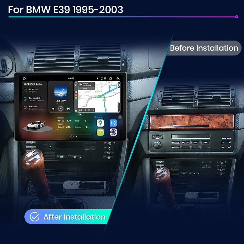 Junsun V3 Plus 2K Android 13 CarPlay inalámbrico Android Auto Sistemas inteligentes para BMW 5 E39 1995-2003 E53 X5 M5 Autoradio 