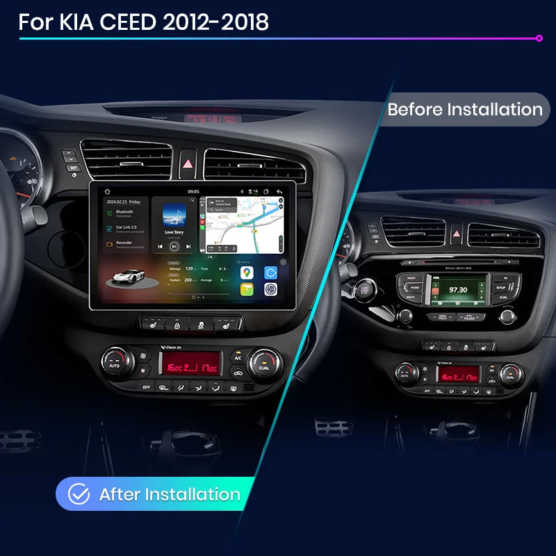 Junsun V3 Plus 2K Android 13 CarPlay inalámbrico Android Auto Sistemas inteligentes para KIA CEED JD Cee'd 2012-2018 Autoradio 