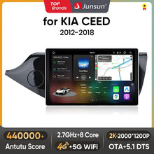 Junsun V3 Plus 2K Android 13 CarPlay inalámbrico Android Auto Sistemas inteligentes para KIA CEED JD Cee'd 2012-2018 Autoradio 