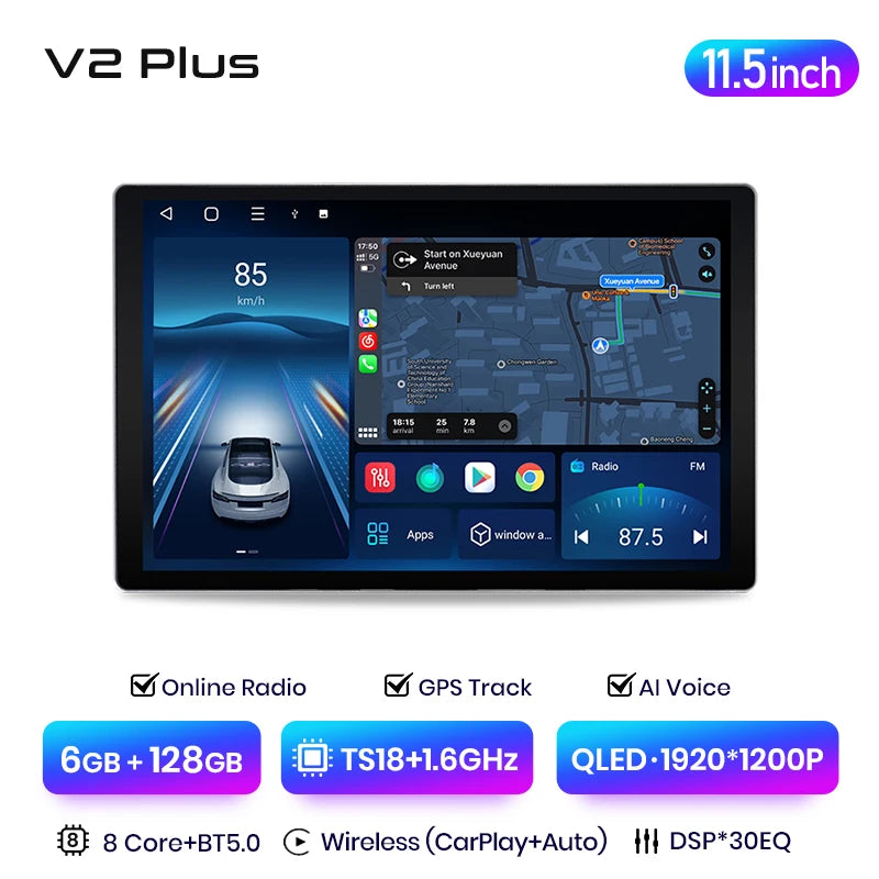 Junsun V3 Plus 2K Android 13 CarPlay inalámbrico Android Auto Sistemas inteligentes para Nissan Juke YF15 2010-2014 Autoradio 