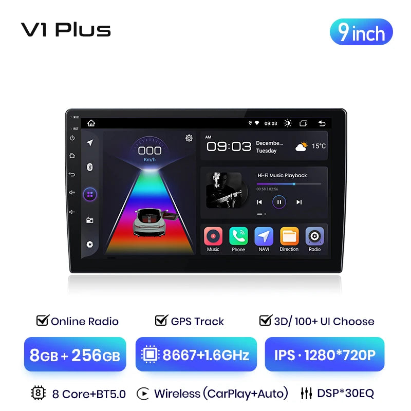 Junsun V3 Plus 2K Android 13 CarPlay inalámbrico Android Auto Sistemas inteligentes para Nissan Juke YF15 2010-2014 Autoradio 