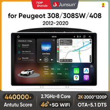 Junsun V3 Plus 2K Android 13 Drahtlose CarPlay Android Auto Auto Intelligente Systeme für Peugeot 308 308SW 408 2012-2020 Autoradio 