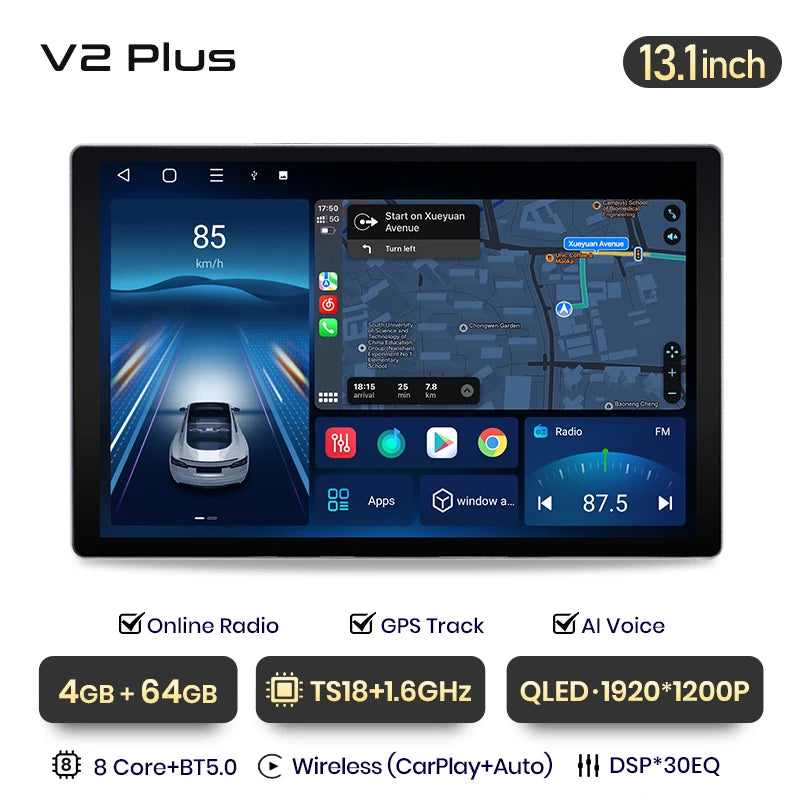 Junsun V3 Plus 2K Android 13 CarPlay inalámbrico Android Auto Sistemas inteligentes para VW Passat B6 B7 CC 2010-2015 Autoradio 
