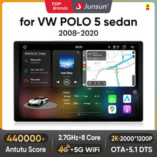 Junsun V3 Plus 2K Drahtlose CarPlay Android Auto Auto Intelligente Systeme Für VW Volkswagen POLO 5 limousine 2008-2020 autoradio 
