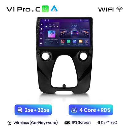Junsun Wireless CarPlay Android Auto Car Radio For Peugeot 108 For Toyota Aygo B40 2014-2021 GPS Intelligent Systems Autoradio