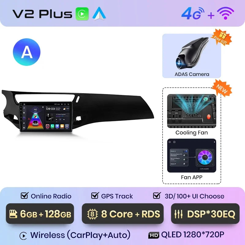 Junsun Wireless CarPlay Android Auto Car Radio Multimedia For Citroen C3 DS3 2010-2016 GPS Intelligent Systems Smart Autoradio