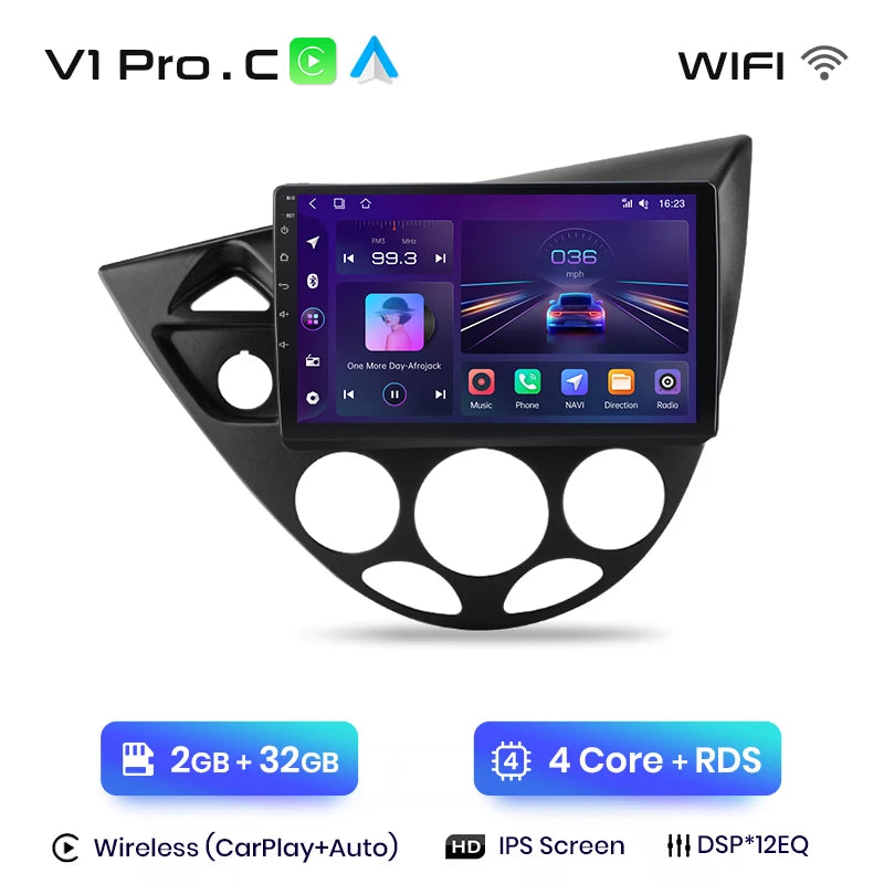 Junsun Wireless CarPlay Android Auto Car Radio for Ford Fiesta 1995-2001 Focus Mk1 1998-2004 Car Intelligent Systems Autoradio