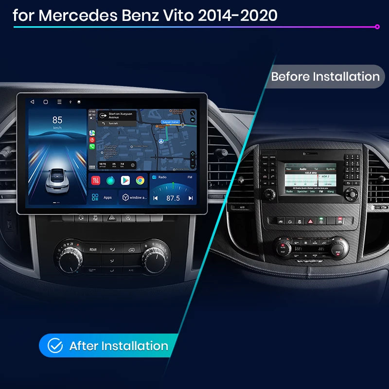 Junsun X7 MAX 13.1“ 2K  Wireless CarPlay Android Auto Car Radio For Mercedes Benz Vito W447 2014-2020 Multimedia autoradio