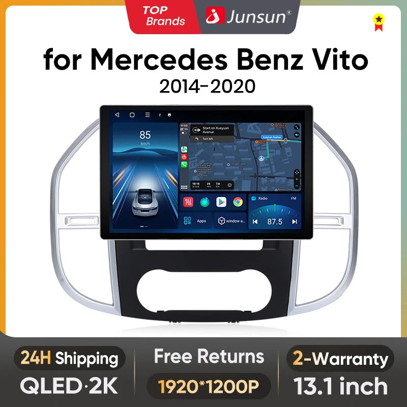 Junsun X7 MAX 13.1“ 2K  Wireless CarPlay Android Auto Car Radio For Mercedes Benz Vito W447 2014-2020 Multimedia autoradio