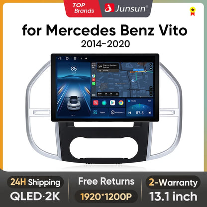 Junsun X7 MAX 13.1“ 2K  Wireless CarPlay Android Auto Car Radio For Mercedes Benz Vito W447 2014-2020 Multimedia autoradio