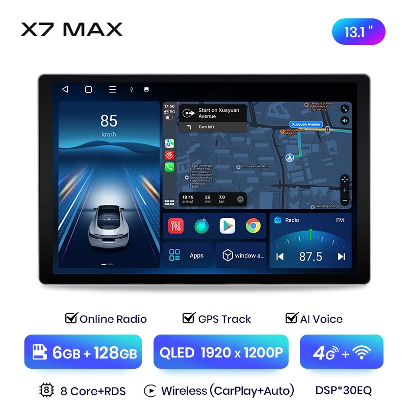 Junsun X7 MAX 13,1“ 2K Wireless CarPlay Android Auto Autoradio für Subaru Forester 3 SH Impreza 2007-2013 Multimedia-Autoradio 