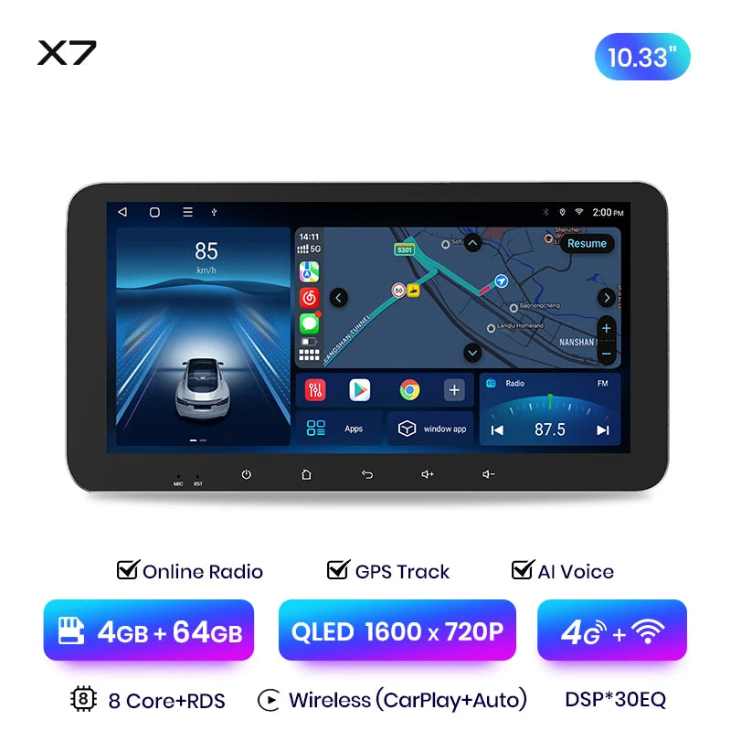 Junsun X7 MAX 13,1“ 2K Wireless CarPlay Android Auto Autoradio für Subaru Forester 3 SH Impreza 2007-2013 Multimedia-Autoradio 
