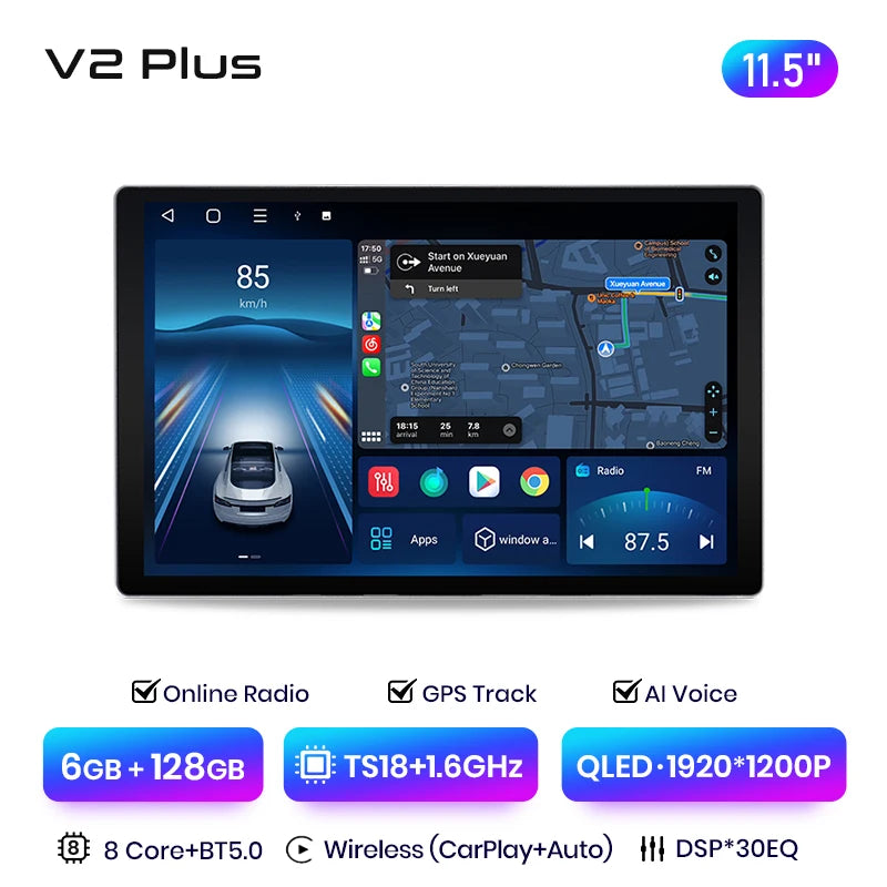Junsun X7 MAX 2K HD Screen Wireless CarPlay Auto Car Radio for BMW E46 M3 318/320/325/330/335 Car Multimedia GPS 2din autoradio