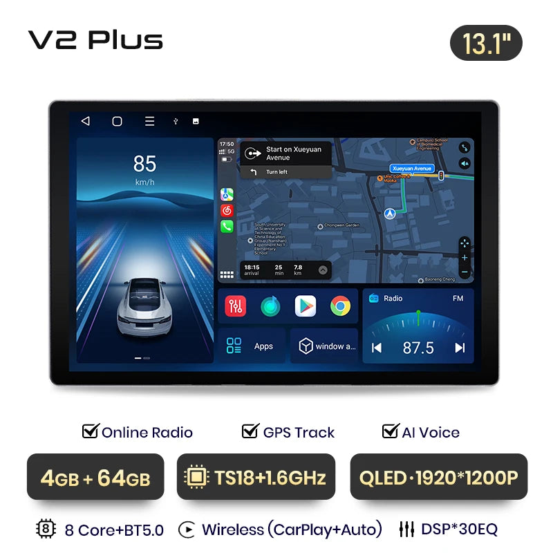 Junsun X7 MAX 2K HD Screen Wireless CarPlay Auto Car Radio for BMW E46 M3 318/320/325/330/335 Car Multimedia GPS 2din autoradio
