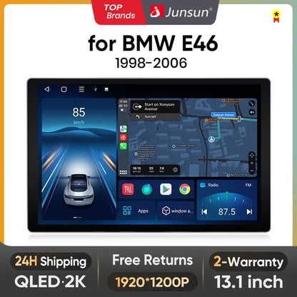 Junsun X7 MAX 2K HD Screen Wireless CarPlay Auto Car Radio for BMW E46 M3 318/320/325/330/335 Car Multimedia GPS 2din autoradio