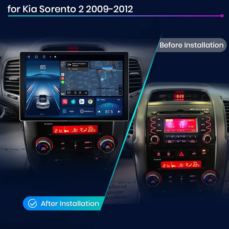 Junsun X7 MAX 2K HD Screen Wireless CarPlay Auto Car Radio for Kia Sorento 2 XM 2009 - 2012 Car Multimedia GPS 2din autoradio