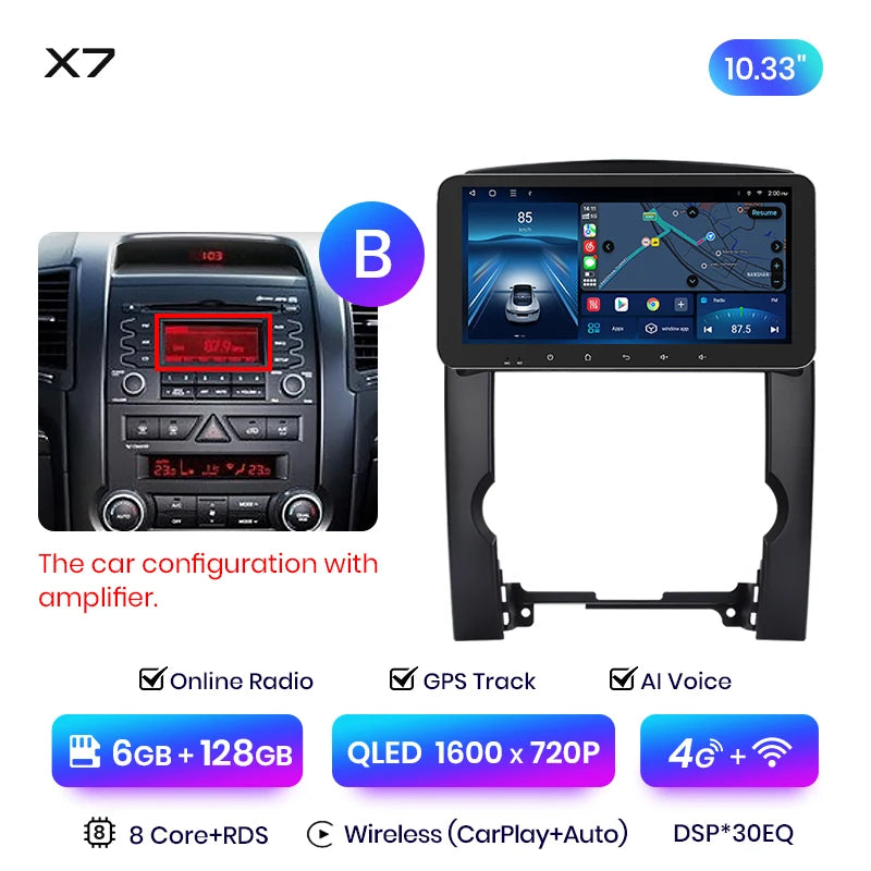 Junsun X7 MAX 2K HD Screen Wireless CarPlay Auto Car Radio for Kia Sorento 2 XM 2009 - 2012 Car Multimedia GPS 2din autoradio