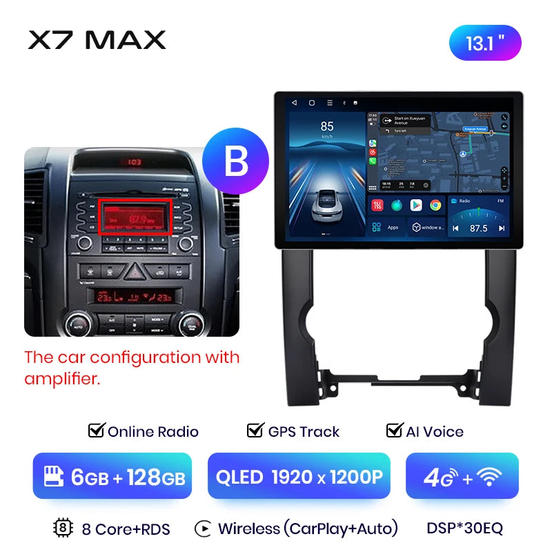 Junsun X7 MAX 2K HD Screen Wireless CarPlay Auto Car Radio for Kia Sorento 2 XM 2009 - 2012 Car Multimedia GPS 2din autoradio