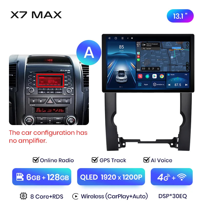 Junsun X7 MAX 2K HD Screen Wireless CarPlay Auto Car Radio for Kia Sorento 2 XM 2009 - 2012 Car Multimedia GPS 2din autoradio