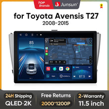 Junsun X7 PRO 11.5" 2K AI Voice Wireless CarPlay Android Auto Radio para Toyota Avensis T27 2008-2015 Autorradio multimedia 