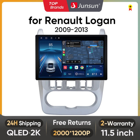 Junsun X7 PRO 11,5“ 2K Wireless CarPlay Android Auto Autoradio für Renault Logan 1 Sandero 2009-2013 Dacia Duster Autoradio 
