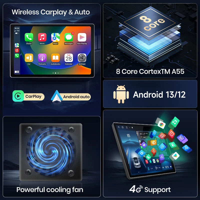 Junsun X7 PRO 11.5“ 2K Wireless CarPlay Android Auto Car Radio for Renault Logan 1 Sandero 2009-2013 Dacia Duster autoradio