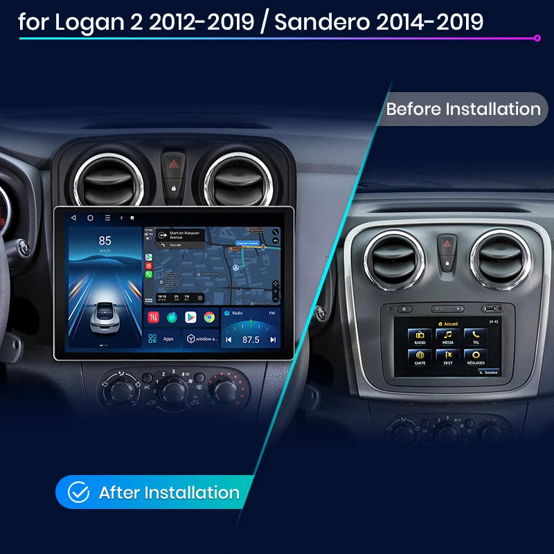 Junsun X7 PRO 11,5“ 2K Wireless CarPlay Android Auto Autoradio für Renault Logan 2 Sandero 2014-2019 Multimedia-Autoradio 