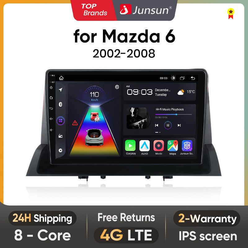 Junsun AI Voice 2 din Android Auto Radio For Mazda 6 2002 2003 2004 2005 2006 2007 2008 Carplay 4G Car Multimedia GPS 2din autoradio