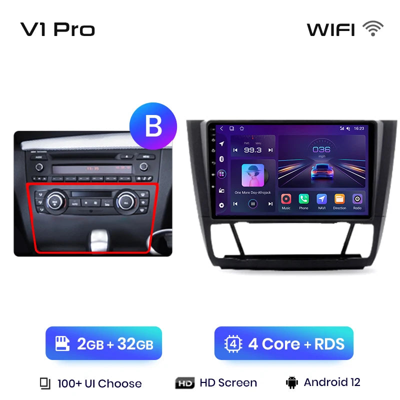 Junsun V1 AI Voice Wireless CarPlay Android Auto Radio For BMW 1-Series 1 Series E87 E81 E82 E88 2004-2011 4G Car Multimedia GPS