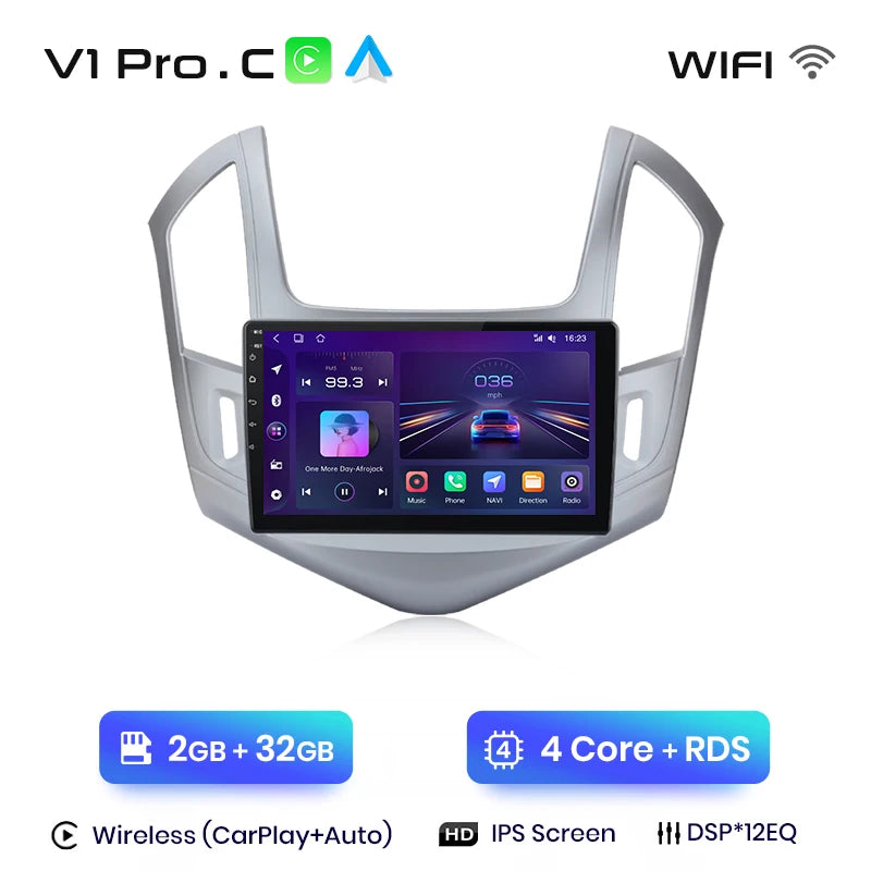 Junsun V1 AI Voice Wireless CarPlay Android Auto Radio For Chevrolet Cruze 2012-2015 4G Car Multimedia GPS 2din autoradio