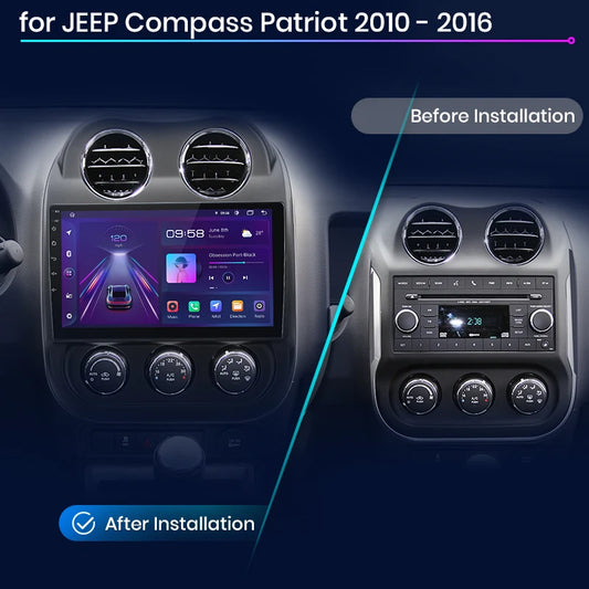 Radio Junsun para coche JEEP Compass Patriot 2010-2016 con CarPlay inalámbrico, Android Auto, sistema inteligente para coche, 2 DIN, DVD. 