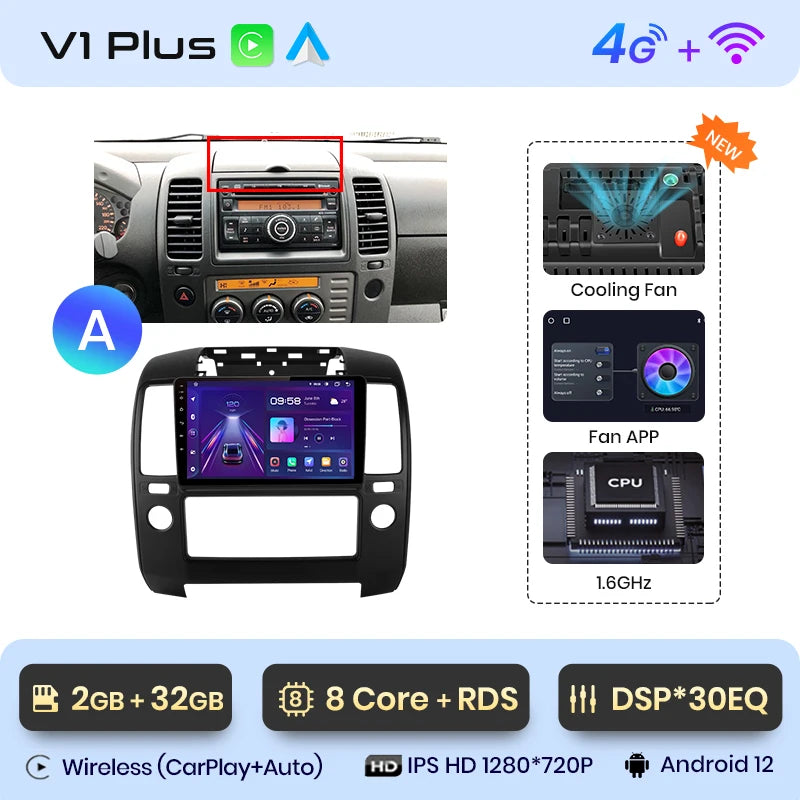 Junsun V1pro AI Voice 2 din Android Auto Radio For Nissan NAVARA 2006-2012 Carplay 4G Car Multimedia GPS 2din autoradio