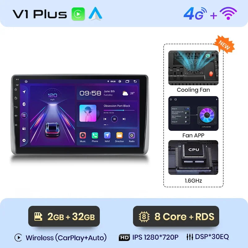 Junsun Wireless CarPlay Android Auto Radio For Nissan Sentra Almera 2000 2001-2006 Car Intelligent Systems RDS BT WiFi 2 din