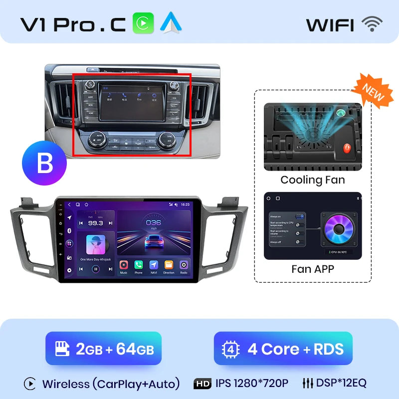 Junsun V1pro AI Voice 2 din Android Auto Radio for Toyota RAV4 RAV 4 2012 - 2018 Carplay 4G Car Multimedia GPS 2din autoradio - Junsun Official Store