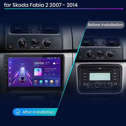 Junsun V1 Plus Autoradio für Skoda Fabia 2 2007–2014, kabelloses CarPlay Android Auto, intelligente Autosysteme, keine 2-Din-DVD 